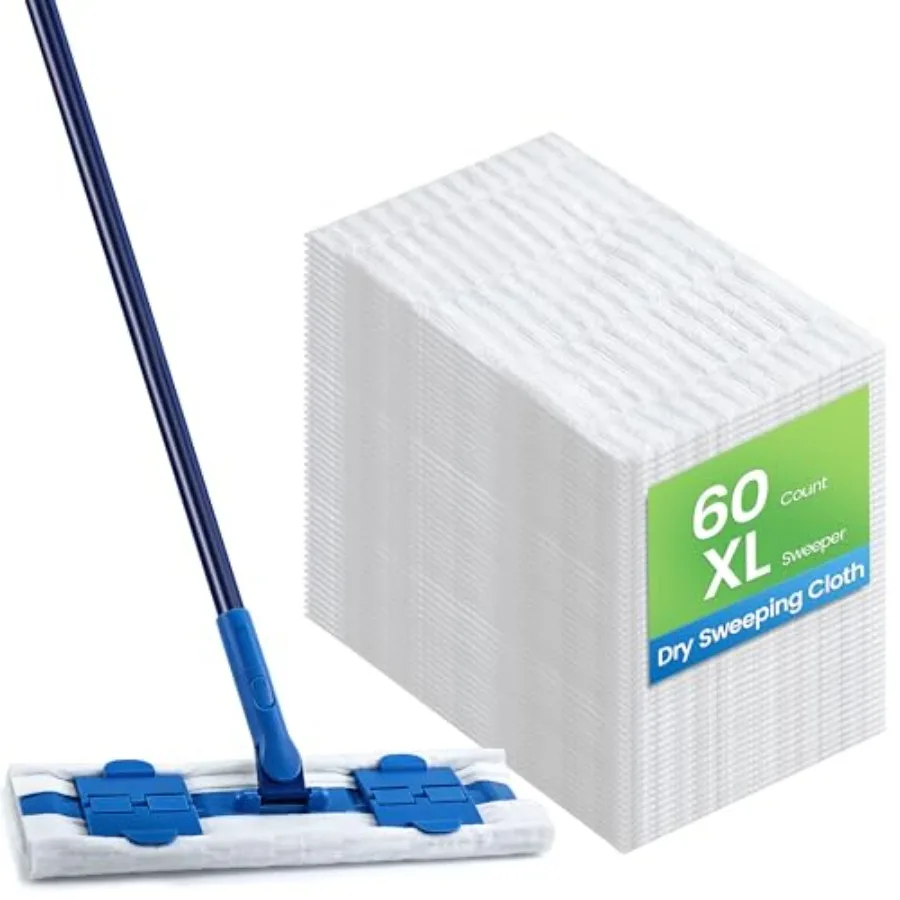 60 Count XL Dry Sweeping Cloths Disposable Sweeping Dry Pads Duster Refills Floor Mop Pads for Daily Pet Hair Dust Dirt Cleanin
60 Count XL Dry Sweeping Cloths Disposable Sweeping Dry Pads Duster Refills Floor Mop Pads for Daily Pet Hair Dust Dirt Cleanin