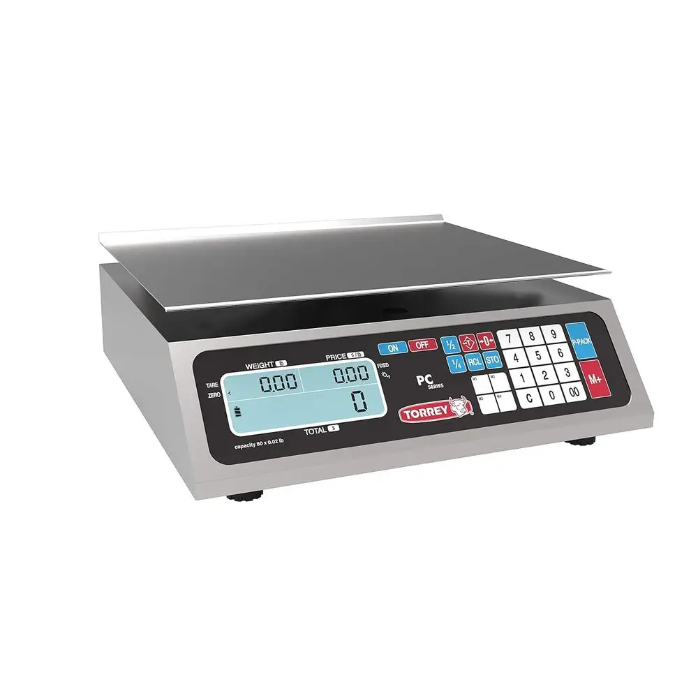 PC80L Electronic Price Computing Scale, Rechargeable Battery, Stainless Steel Construction, 100 Memories, 8 Direct Access Keys,
PC80L Electronic Price Computing Scale, Rechargeable Battery, Stainless Steel Construction, 100 Memories, 8 Direct Access Keys,