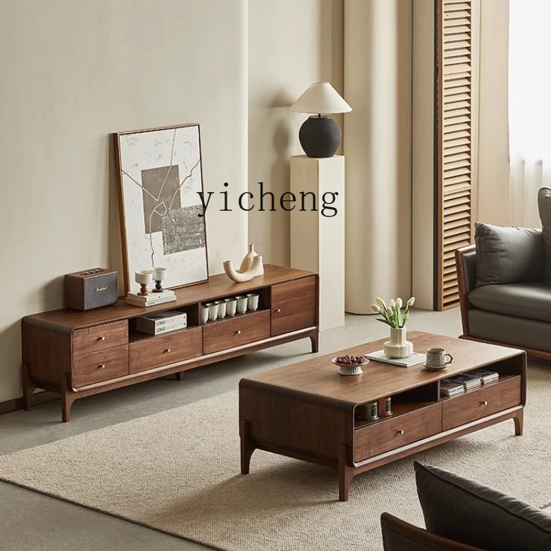 TQQ black walnut solid wood coffee table household coffee table living room with drawers coffee table
TQQ black walnut solid wood coffee table household coffee table living room with drawers coffee table