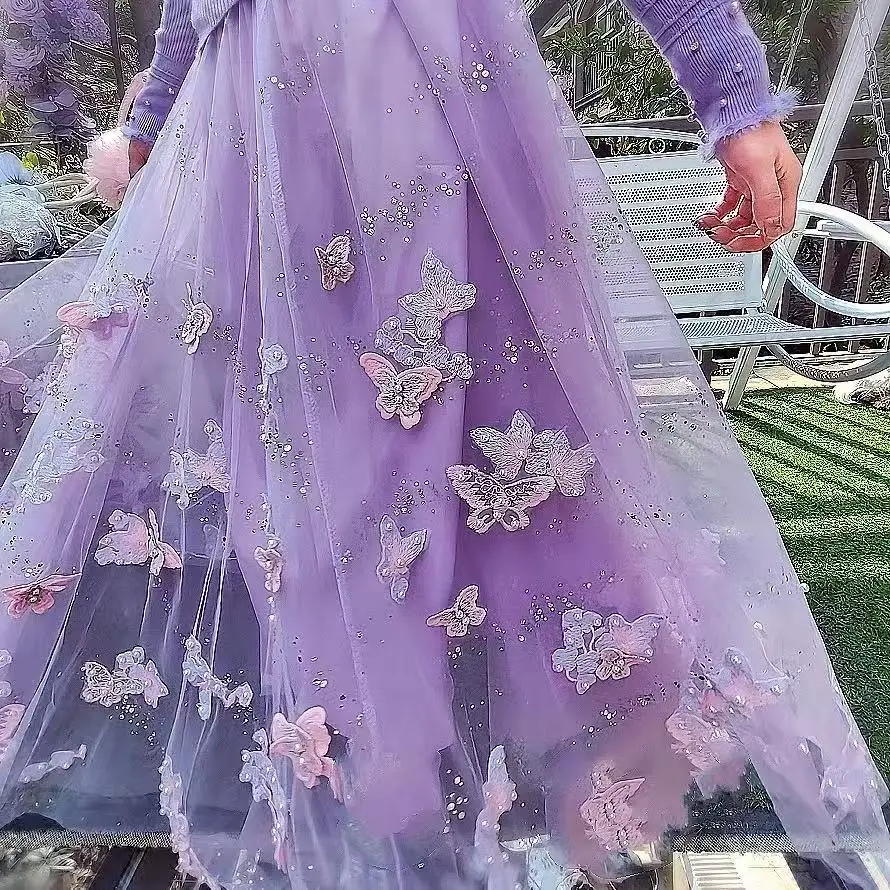 Luxury Style 3D Butterfly Embroidery Long Skirt 2025 Spring Summer New In Heavy Industry High Waist Big Swing Skirt Clothes
Luxury Style 3D Butterfly Embroidery Long Skirt 2025 Spring Summer New In Heavy Industry High Waist Big Swing Skirt Clothes