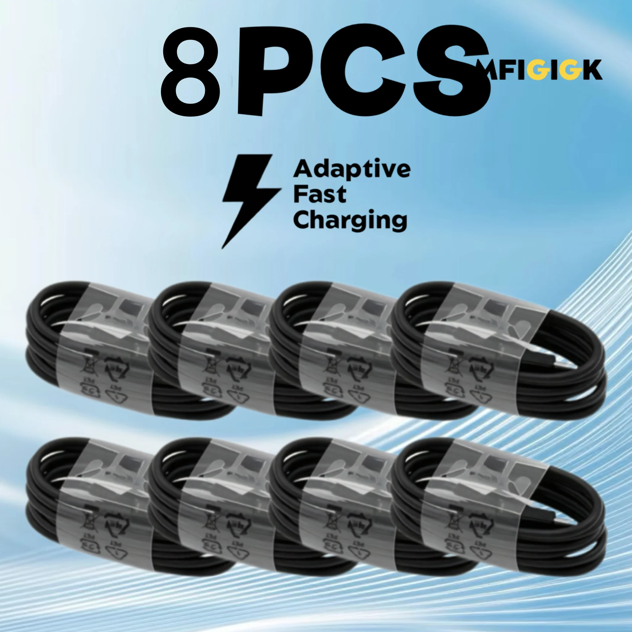MFIGlGK 8Pcs 15W Bulk Lot USB Type C Cable S10 S20 S21 Fast Charger Charging Cord
MFIGlGK 8Pcs 15W Bulk Lot USB Type C Cable S10 S20 S21 Fast Charger Charging Cord