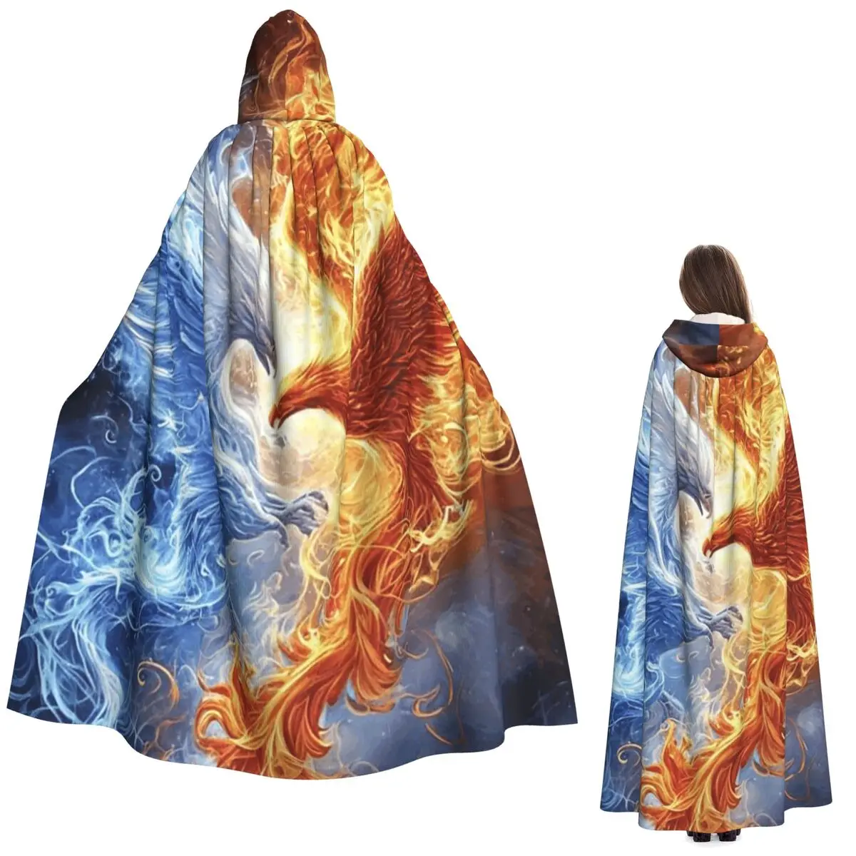 Glowing Blue And Red Phoenix Long Hooded Cloak Witch Medieval Costume Cosplay Cape HalloweenParty Adult Unisex
Glowing Blue And Red Phoenix Long Hooded Cloak Witch Medieval Costume Cosplay Cape HalloweenParty Adult Unisex
