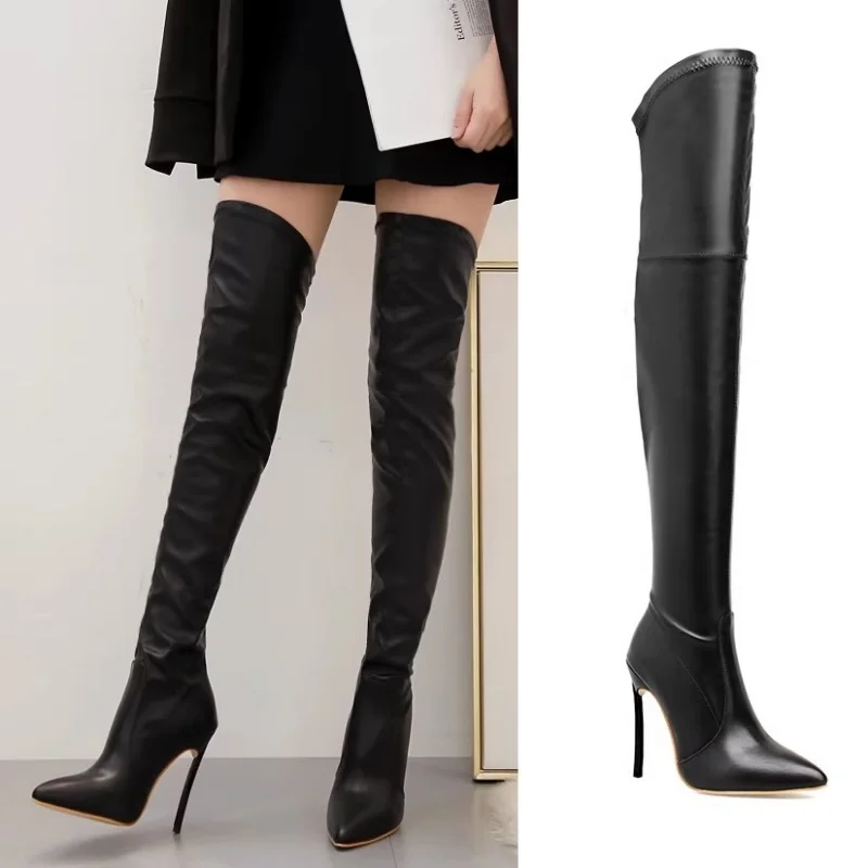 Pointed Toe Stiletto High Heel Over Knee Long Boots Women Leather Velvet Boots for Autumn and Winter Oversized Lady Long Boots
Pointed Toe Stiletto High Heel Over Knee Long Boots Women Leather Velvet Boots for Autumn and Winter Oversized Lady Long Boots
