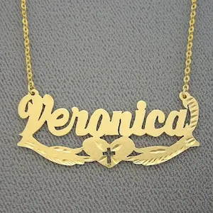 Custom Name 18k Gold Plated Personalized Name Necklace Cross Heart 2 Hands Underneath Deep Carving Pendant Necklace Gift for Her
Custom Name 18k Gold Plated Personalized Name Necklace Cross Heart 2 Hands Underneath Deep Carving Pendant Necklace Gift for Her
