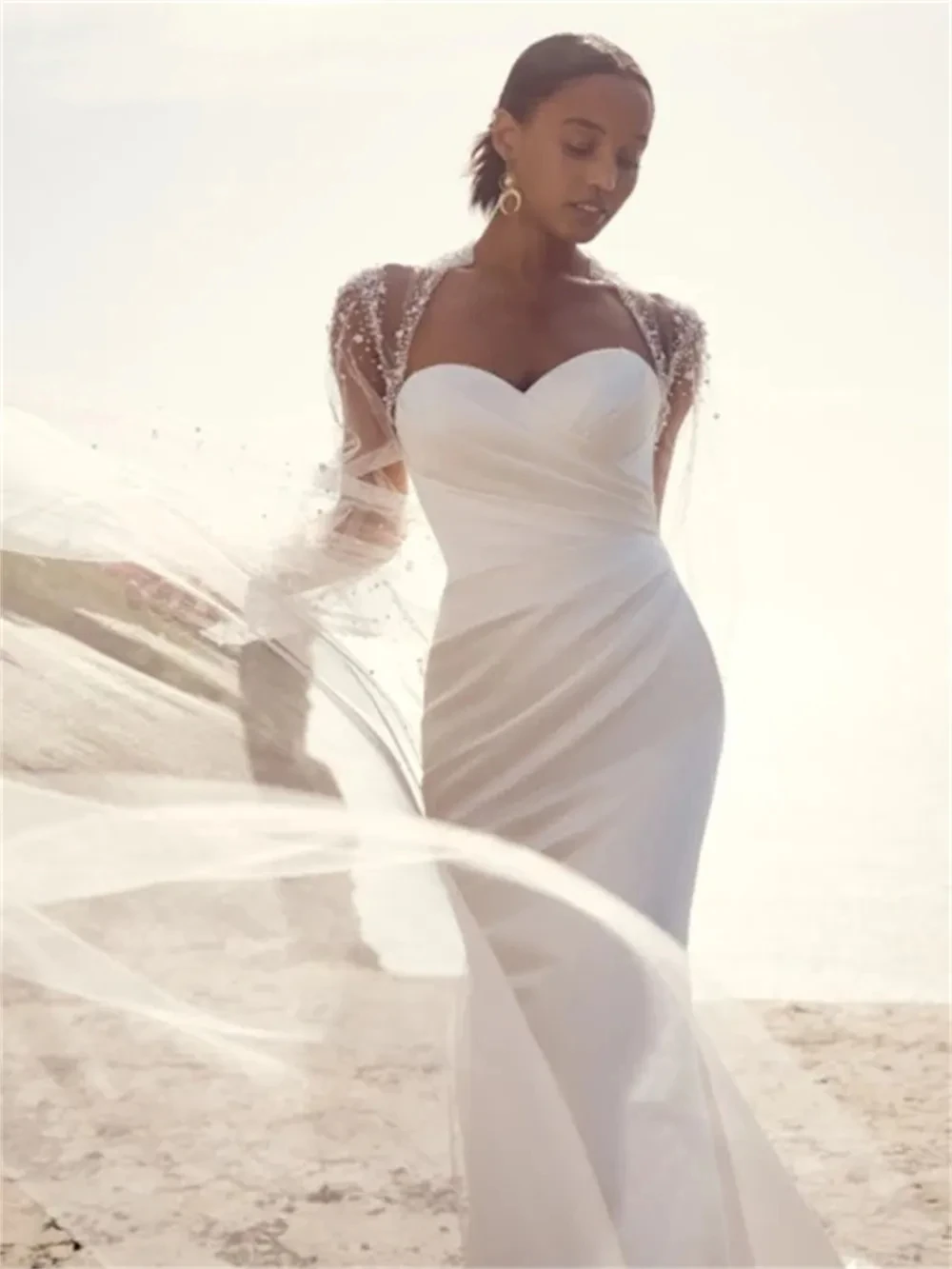 Beach Mermaid sweetheart collar classic tulle applique button up elegant and elegant bridal custom wedding dress De novia
Beach Mermaid sweetheart collar classic tulle applique button up elegant and elegant bridal custom wedding dress De novia