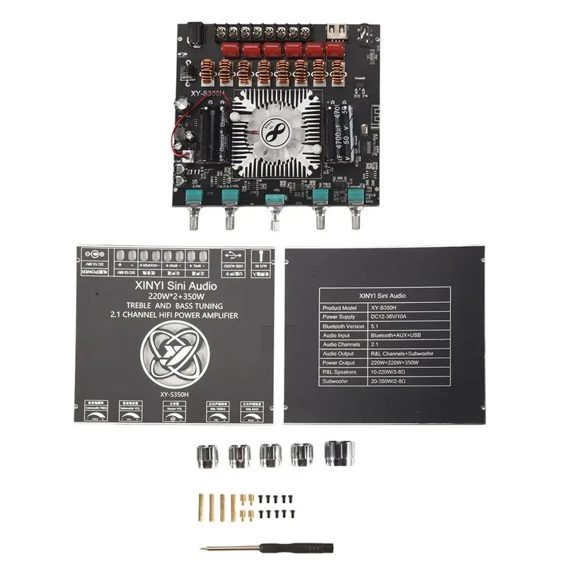 ABKN-XY-S350H 2.1-канальная плата усилителя мощности Bluetooth TPA3251 с высоким басом и сабвуфером 220Втx2+350Вт
ABKN-XY-S350H 2.1-канальная плата усилителя мощности Bluetooth TPA3251 с высоким басом и сабвуфером 220Втx2+350Вт