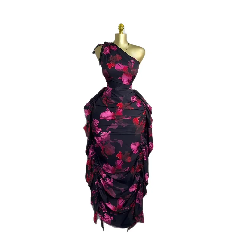 SMVP Women Floral Printed One Shoulder Sleeveless Stacked Ruched Bodycon Midi Maxi Long Dress 2025 Sexy Party Evening Dresses
SMVP Women Floral Printed One Shoulder Sleeveless Stacked Ruched Bodycon Midi Maxi Long Dress 2025 Sexy Party Evening Dresses