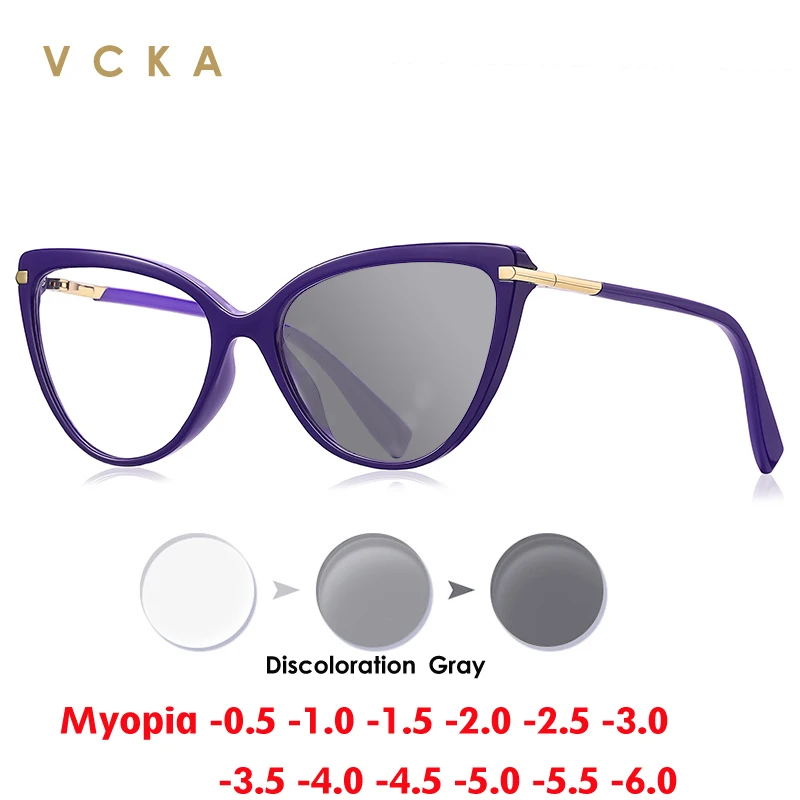 VCKA Anti Blue Light Cat Eye Myopia Glasses Frames High Quality Fashion Women Custom Prescription Vintage Eyewear -0.50 TO -10
VCKA Anti Blue Light Cat Eye Myopia Glasses Frames High Quality Fashion Women Custom Prescription Vintage Eyewear -0.50 TO -10