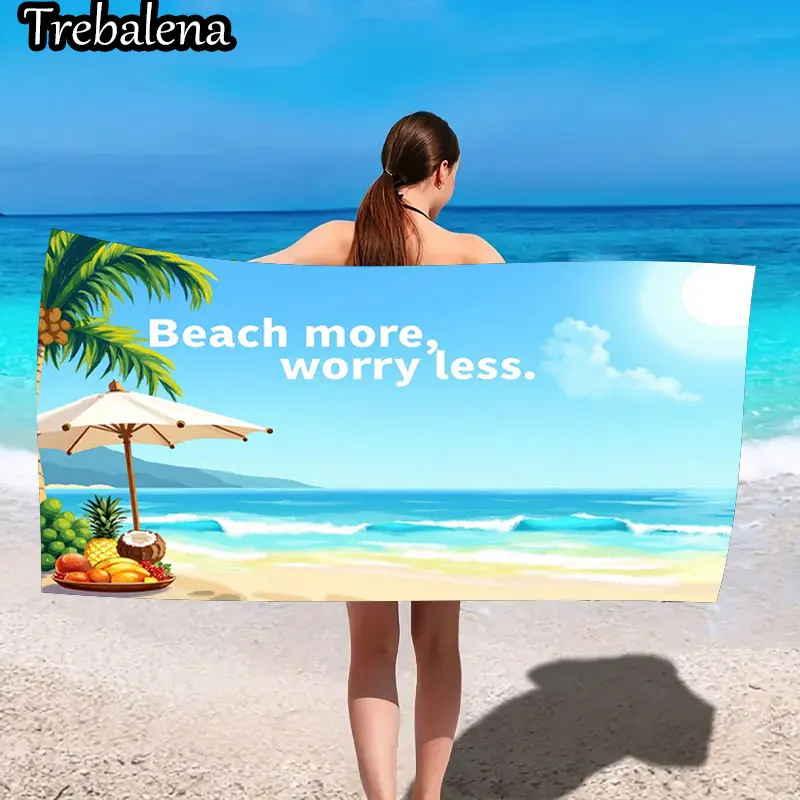 Ультрамягкое пляжное полотенце 30*60 дюймов с пляжным полотенцем More Worry Less Tropical Paradise
Ультрамягкое пляжное полотенце 30*60 дюймов с пляжным полотенцем More Worry Less Tropical Paradise