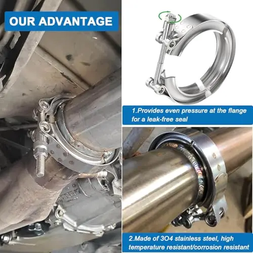 4-Pack 3.0 Inch 304 Stainless Steel V-Band Clamp For Turbo Exhaust Downpipe Heavy Duty Leak-Free Seal Racing Pickup Systems
4-Pack 3.0 Inch 304 Stainless Steel V-Band Clamp For Turbo Exhaust Downpipe Heavy Duty Leak-Free Seal Racing Pickup Systems