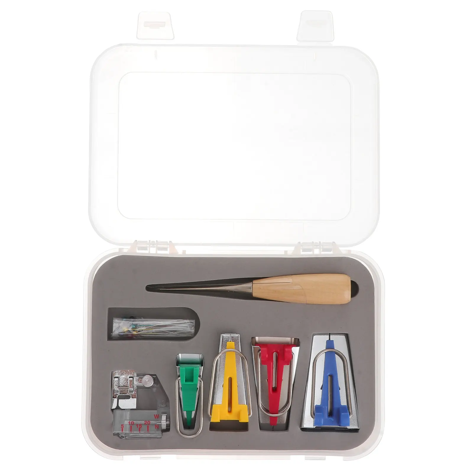 Набор для изготовления косой бейки своими руками с прижимной лапкой, шило и набором игл для бесшовного квилтинга, быстрого шитья и удобного складывания ткани
Набор для изготовления косой бейки своими руками с прижимной лапкой, шило и набором игл для бесшовного квилтинга, быстрого шитья и удобного складывания ткани