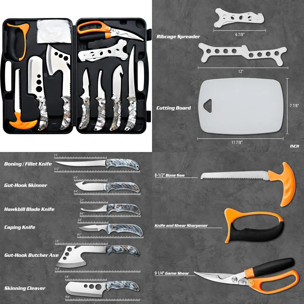 Portable Deer Hunting and Butchering Kit, 12-Piece Game Processing Set
Portable Deer Hunting and Butchering Kit, 12-Piece Game Processing Set