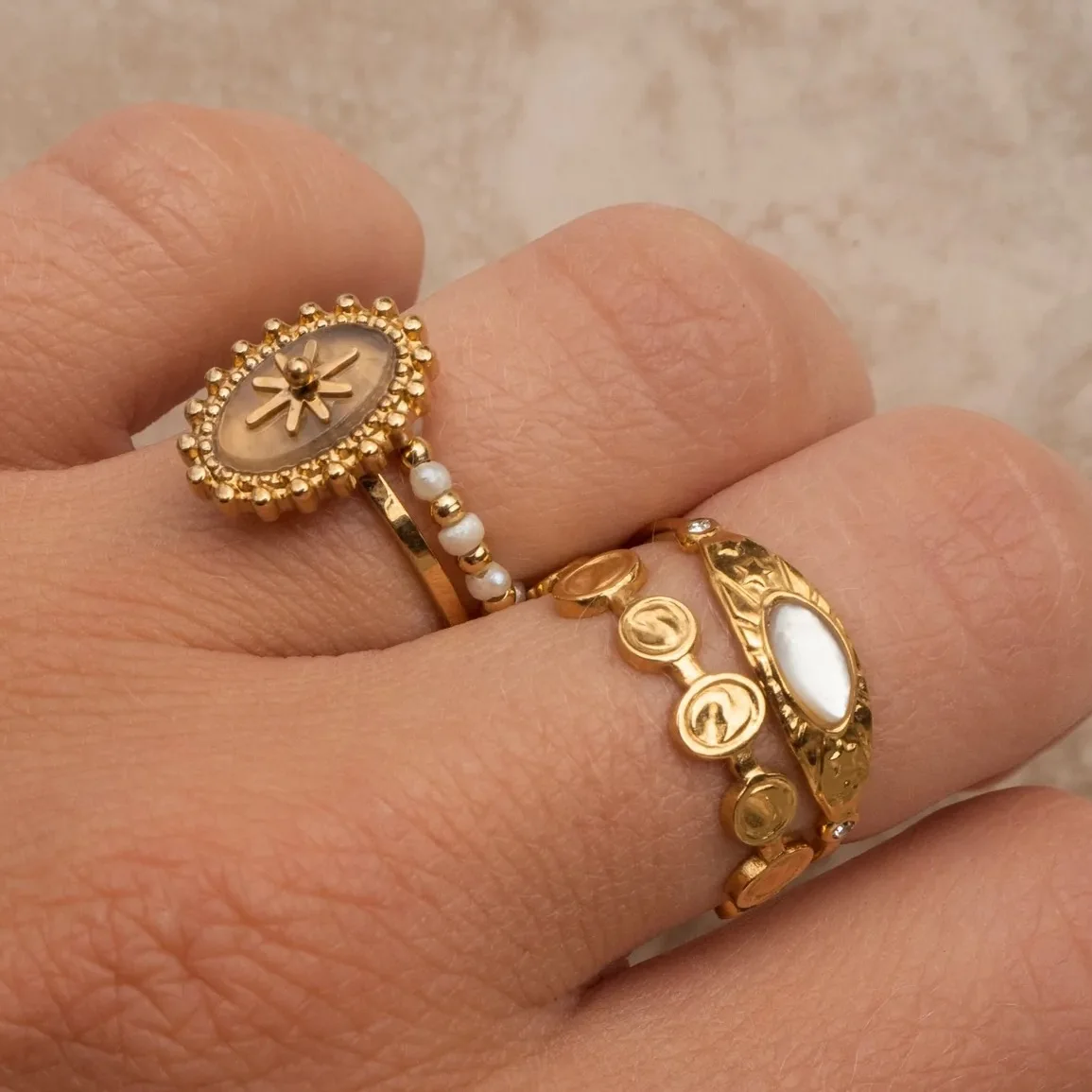 YHTOT Minimalist 18K Gold Color Plated Stainless Steel Circular Ring, Sun Stackable Ring, Women's Jewelry Gift for Her
YHTOT Minimalist 18K Gold Color Plated Stainless Steel Circular Ring, Sun Stackable Ring, Women's Jewelry Gift for Her