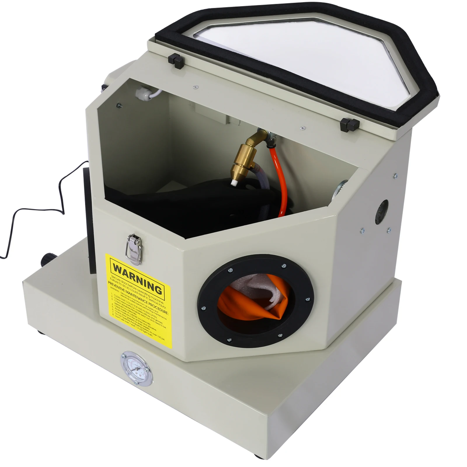 Mini Sandblaster - Ergonomic and Compact Design for Precise Sandblasting, with Heavy Steel Construction and Built-in Blast Gloves for No Sand Leakage, Bright LED Lighting System
Mini Sandblaster - Ergonomic and Compact Design for Precise Sandblasting, with Heavy Steel Construction and Built-in Blast Gloves for No Sand Leakage, Bright LED Lighting System