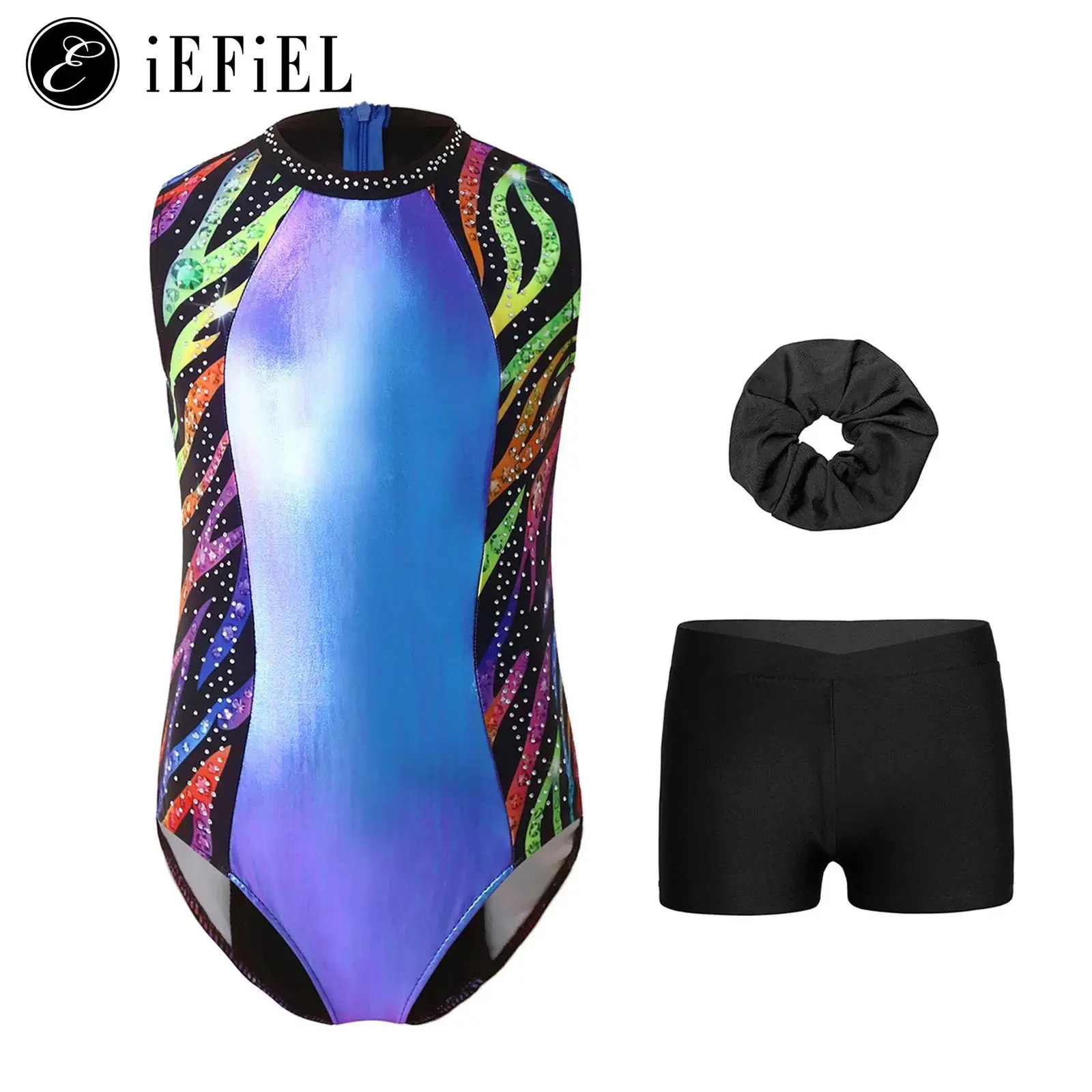Kids Girls Ballet Gymnastics Outfit Rhinestones Sleeveless Metallic Dance Bodysuit Unitard with Shorts Headwear Skating Yoga Set
Kids Girls Ballet Gymnastics Outfit Rhinestones Sleeveless Metallic Dance Bodysuit Unitard with Shorts Headwear Skating Yoga Set