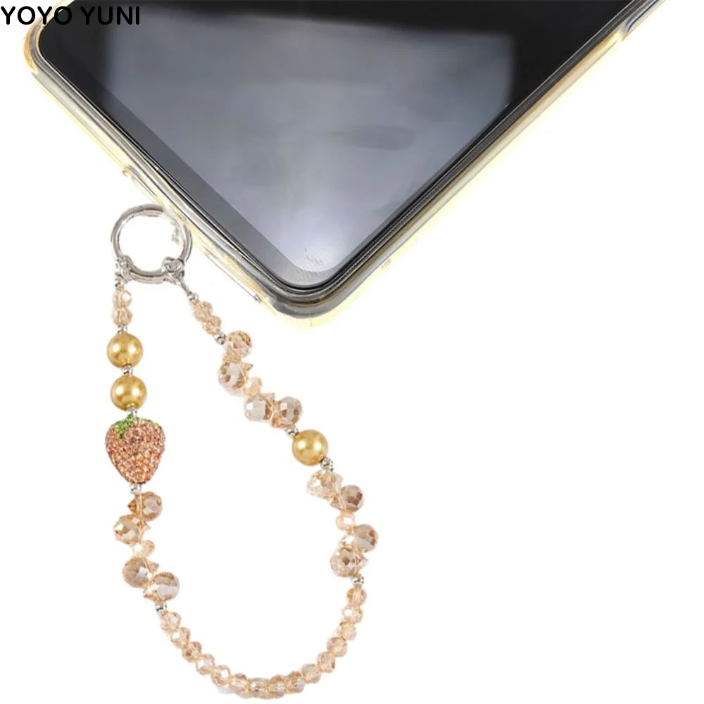 With Clip Strawberry Crystal Pendant Short Beaded Bling Strawberry Phone Chain Light Luxury Style Ins Pearl Mobile Phone Lanyard
With Clip Strawberry Crystal Pendant Short Beaded Bling Strawberry Phone Chain Light Luxury Style Ins Pearl Mobile Phone Lanyard