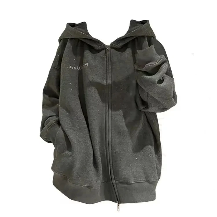 Кардиган на молнии с милым принтом, темно-серая толстовка, 2025 г., повседневная утягивающая свободная куртка с капюшоном
Кардиган на молнии с милым принтом, темно-серая толстовка, 2025 г., повседневная утягивающая свободная куртка с капюшоном