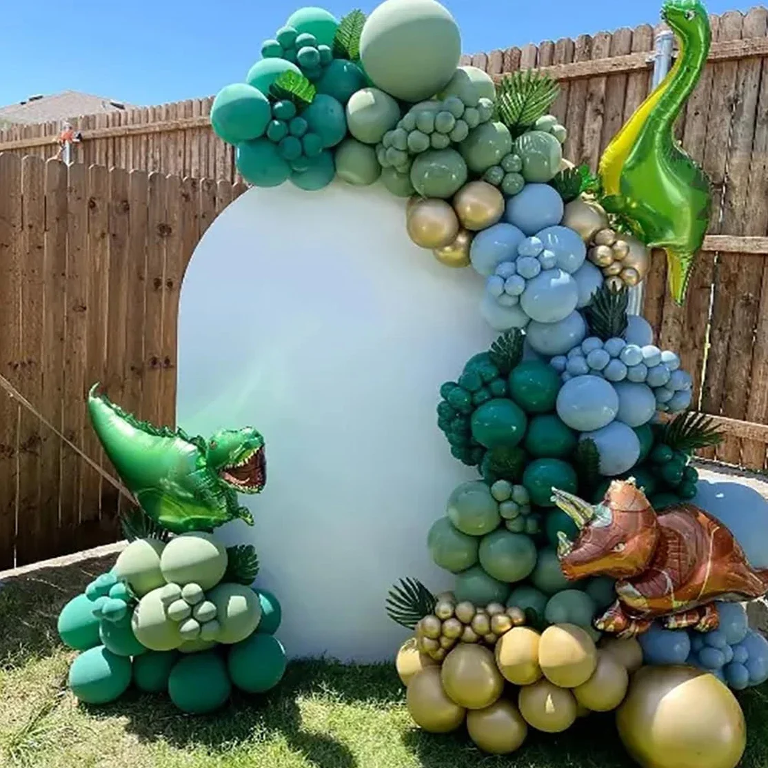 Jungle Dinosaur foil Balloon arch Garland Set Green Blue latex Balloons for Forest Boy Birthday Dinosaur Themed Party Decoration
Jungle Dinosaur foil Balloon arch Garland Set Green Blue latex Balloons for Forest Boy Birthday Dinosaur Themed Party Decoration