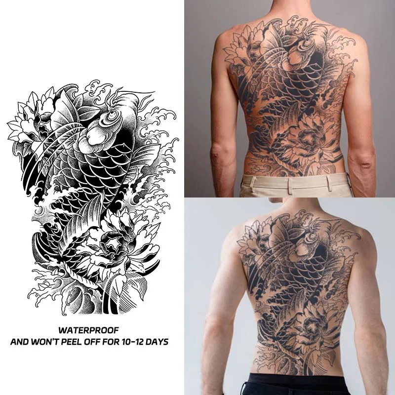 Koi full back, long-lasting waterproof 1-2 weeks, temporary tattoo sticker, realistic semi-permanent fake tattoo
Koi full back, long-lasting waterproof 1-2 weeks, temporary tattoo sticker, realistic semi-permanent fake tattoo
