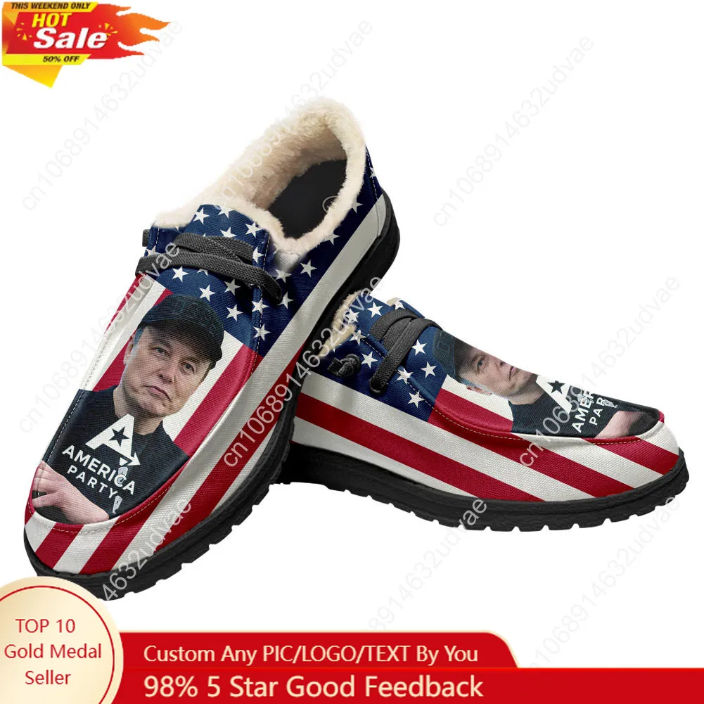 America Party Plush Loafers Men Woman Casual Flat Shoes Elon Musk Durable Elastic Warm Lightweight Footwear Custom Shoe Black
America Party Plush Loafers Men Woman Casual Flat Shoes Elon Musk Durable Elastic Warm Lightweight Footwear Custom Shoe Black