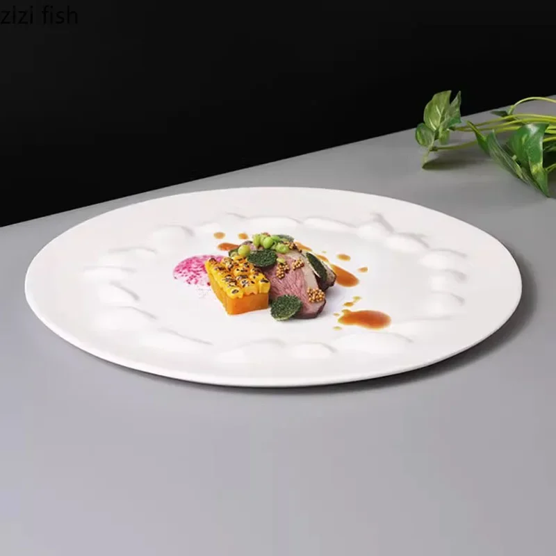 Solid Color Ceramic Floating Point Texture Flat Plate Restaurant Dessert Steak Plate Sushi Dish Pasta Plate Specialty Tableware 
Solid Color Ceramic Floating Point Texture Flat Plate Restaurant Dessert Steak Plate Sushi Dish Pasta Plate Specialty Tableware