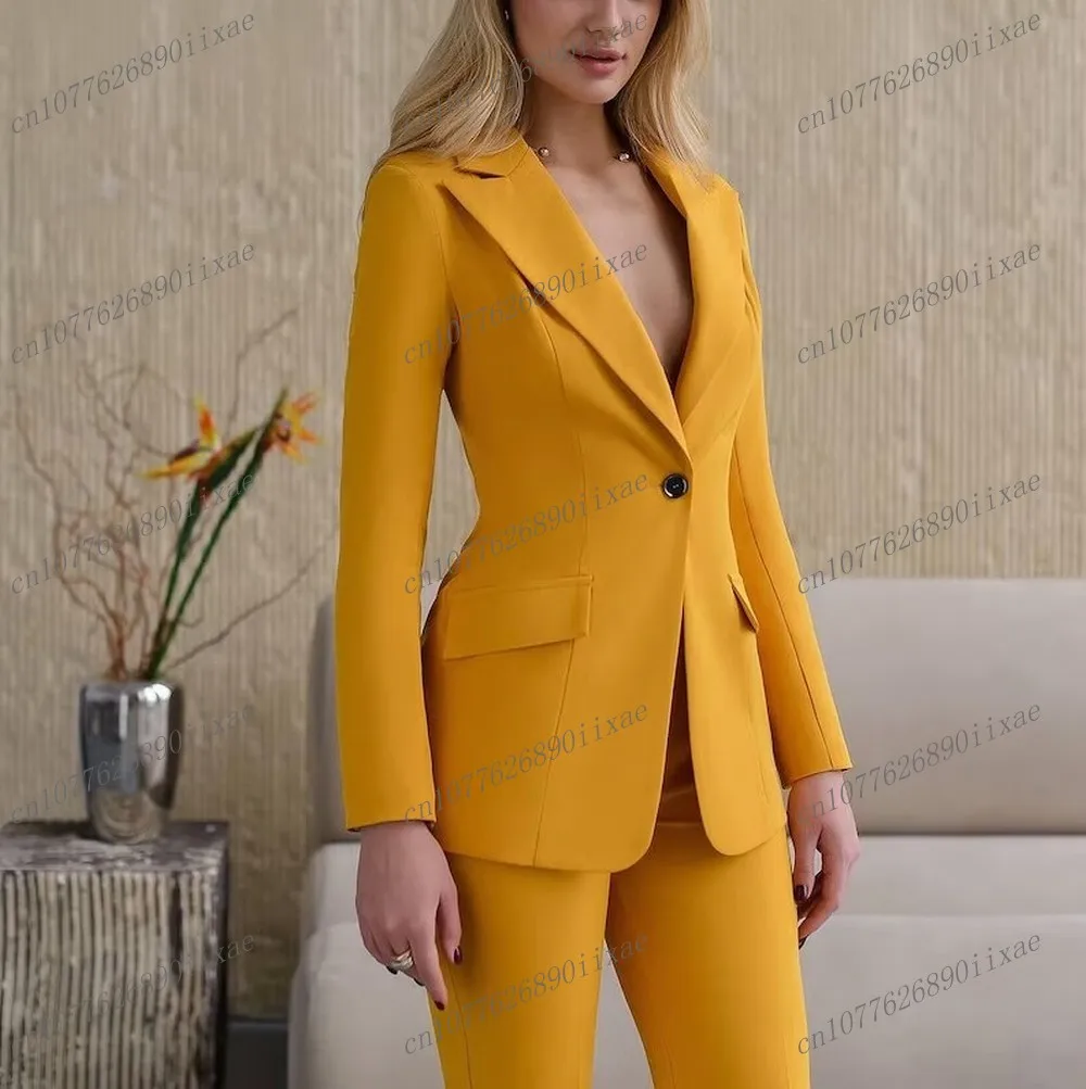 New Dark Yellow Formal Women Suit Lady Business Office Tuxedos Mother Wedding Party Ladies 2 Piece Set Blazer Pants Customized
New Dark Yellow Formal Women Suit Lady Business Office Tuxedos Mother Wedding Party Ladies 2 Piece Set Blazer Pants Customized