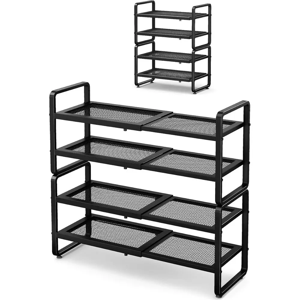 Adjustable 4-Tier Metal Shoe Organizer, Stackable Storage Rack for Long Shoes, Ideal for Closets, Garages, and Entryways (Black)
Adjustable 4-Tier Metal Shoe Organizer, Stackable Storage Rack for Long Shoes, Ideal for Closets, Garages, and Entryways (Black)