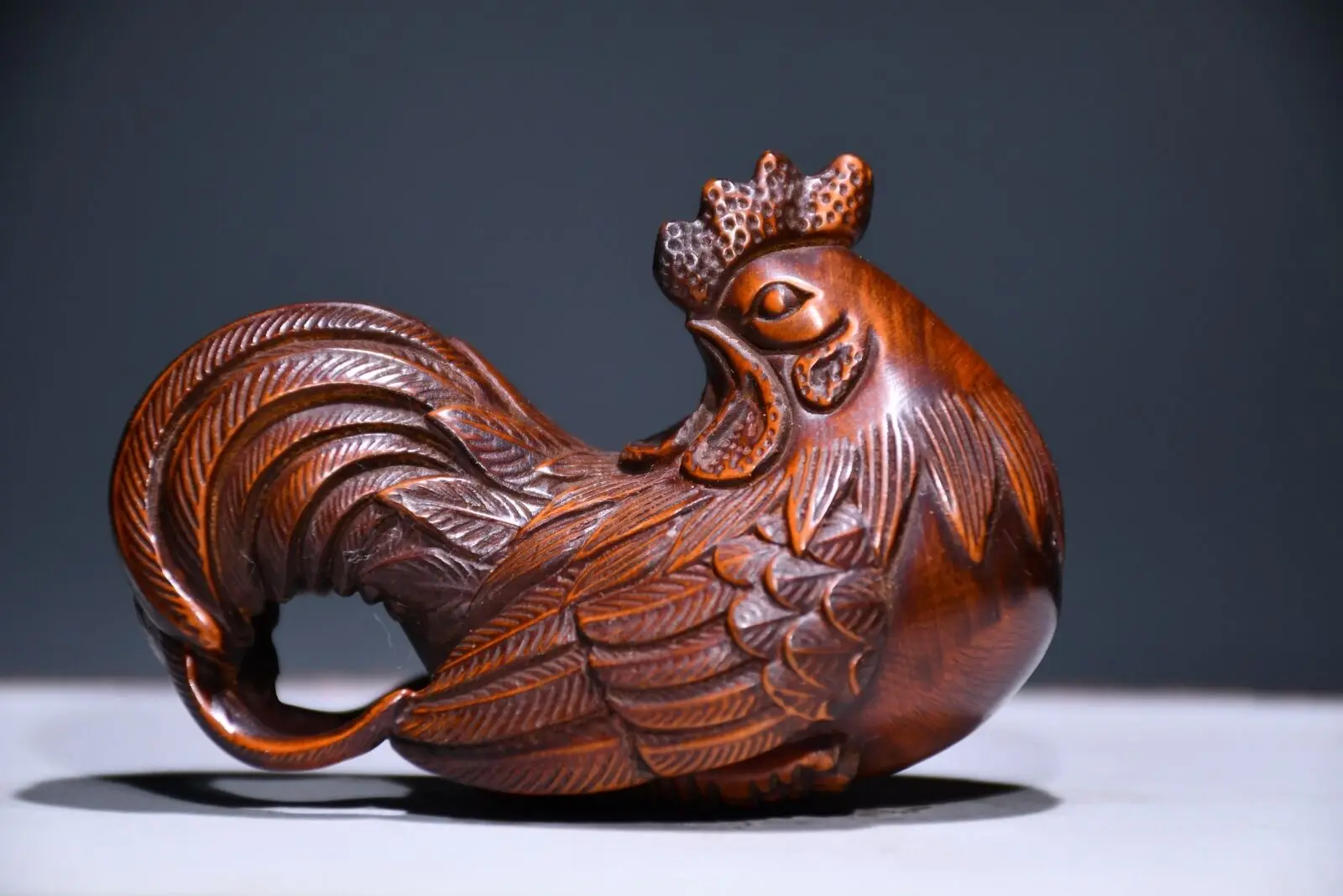 3.1" Chinese Box-wood Hand Engraving Animal 12 Zodiac Chanticleer Statue
3.1" Chinese Box-wood Hand Engraving Animal 12 Zodiac Chanticleer Statue