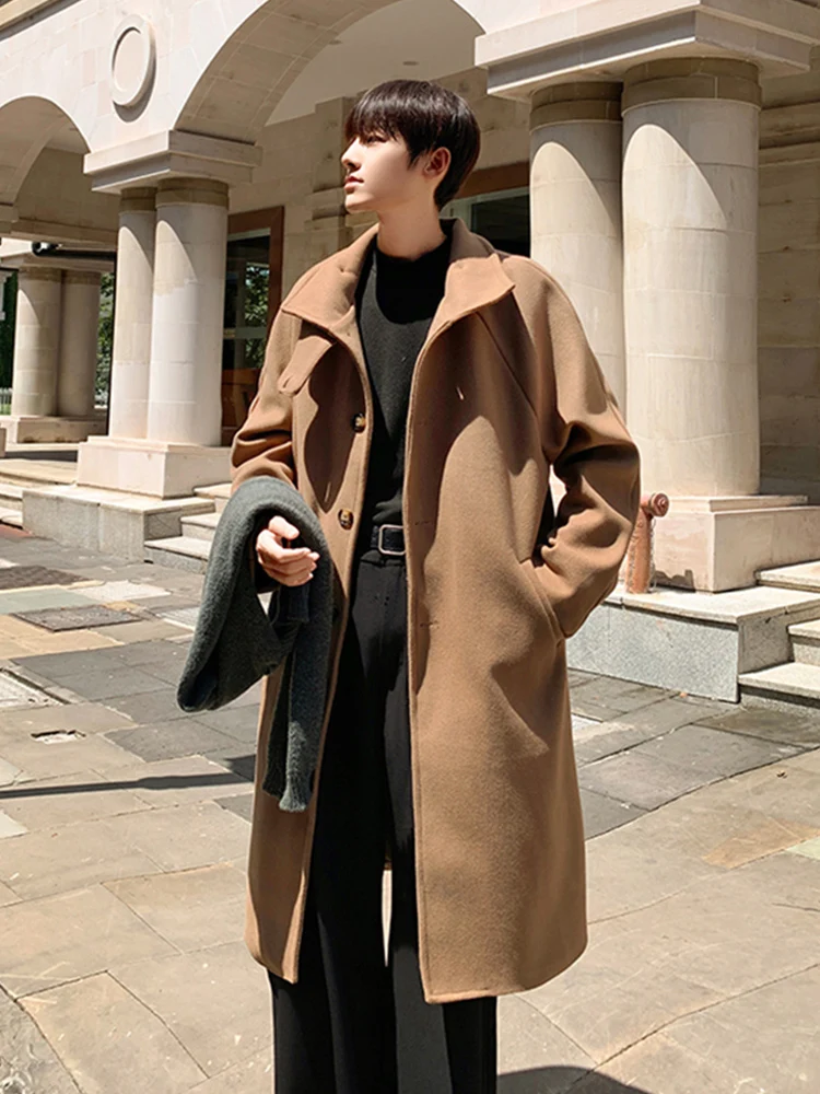 Men's Autumn Winter Woolen Coat Loose Over-Knee Coat Drapey Sle Faionable Korean Trendy Versatile Medium-Length Coat
Men's Autumn Winter Woolen Coat Loose Over-Knee Coat Drapey Sle Faionable Korean Trendy Versatile Medium-Length Coat