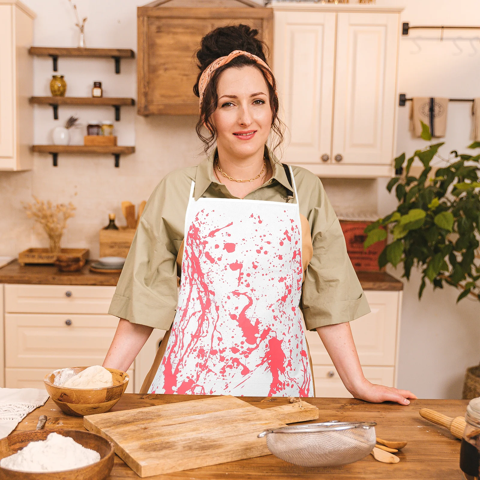 1Set Halloween Bloody Apron and Chef Hat Set Scary Zombie Costume Horror Party Supplies Halloween Bloody Apron 
1Set Halloween Bloody Apron and Chef Hat Set Scary Zombie Costume Horror Party Supplies Halloween Bloody Apron