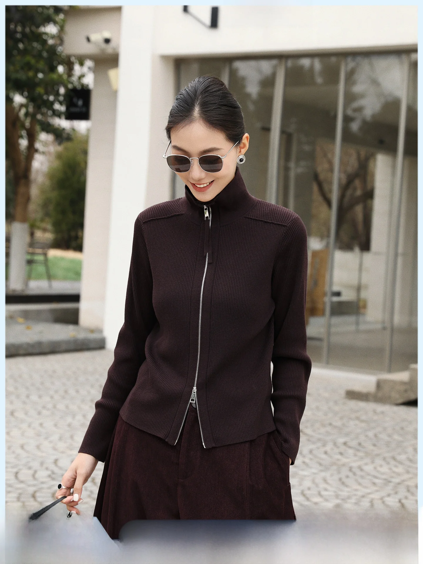 Faionable Knitted Open Cardigan Women's Slim Fit Long Sve Zipper Stand Collar Sweater Jaet Breathable Spring New Arrival
Faionable Knitted Open Cardigan Women's Slim Fit Long Sve Zipper Stand Collar Sweater Jaet Breathable Spring New Arrival
