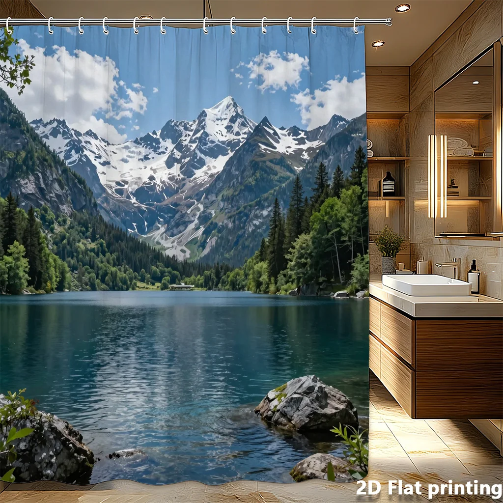 Waterproof Mountain Lake Shower Curtain Large Scenic Alpine Landscape Print Bath Decor 180x180cm Bathroom Panel
Waterproof Mountain Lake Shower Curtain Large Scenic Alpine Landscape Print Bath Decor 180x180cm Bathroom Panel
