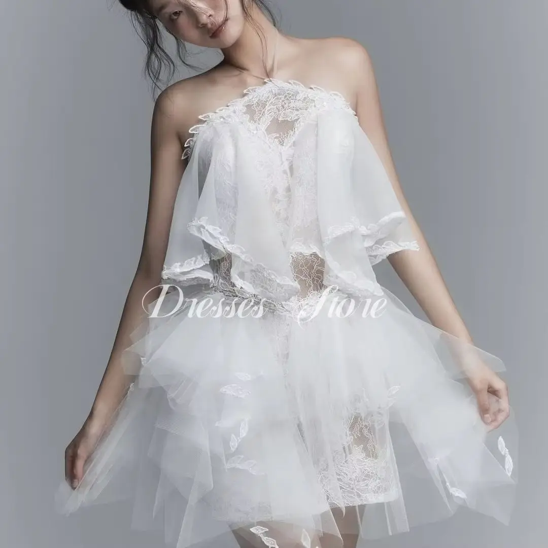 Giyu Exquisite New Mini Halter Lace A-line Short Wedding Dress Tulle Sleeveless Korea Photoshoot New Brides Gown Customised 2025
Giyu Exquisite New Mini Halter Lace A-line Short Wedding Dress Tulle Sleeveless Korea Photoshoot New Brides Gown Customised 2025