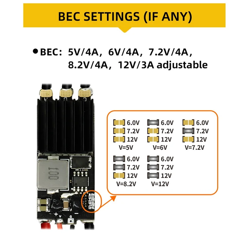 B05C-SEQURE 28120 Бесщеточный электрический регулятор скорости черный для моделей радиоуправляемых автомобилей Гоночный дрон 2-8S 120A (AM32) Прошивка
B05C-SEQURE 28120 Бесщеточный электрический регулятор скорости черный для моделей радиоуправляемых автомобилей Гоночный дрон 2-8S 120A (AM32) Прошивка