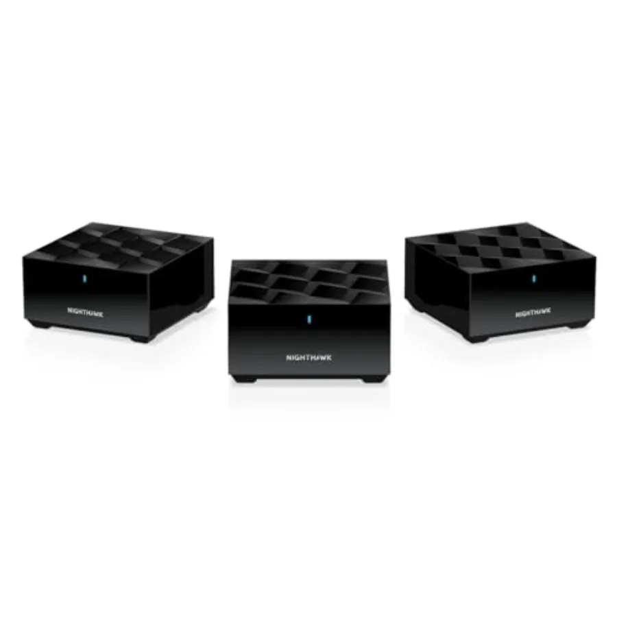 Система Mesh Wi-Fi 6 для всего дома Nighthawk Tri-Band MK73S с маршрутизатором и 2-мя спутниковыми удлинителями, скорость 3 Гбит/с, охват 4500 кв. футов. Зона покрытия 25 Devi
Система Mesh Wi-Fi 6 для всего дома Nighthawk Tri-Band MK73S с маршрутизатором и 2-мя спутниковыми удлинителями, скорость 3 Гбит/с, охват 4500 кв. футов. Зона покрытия 25 Devi