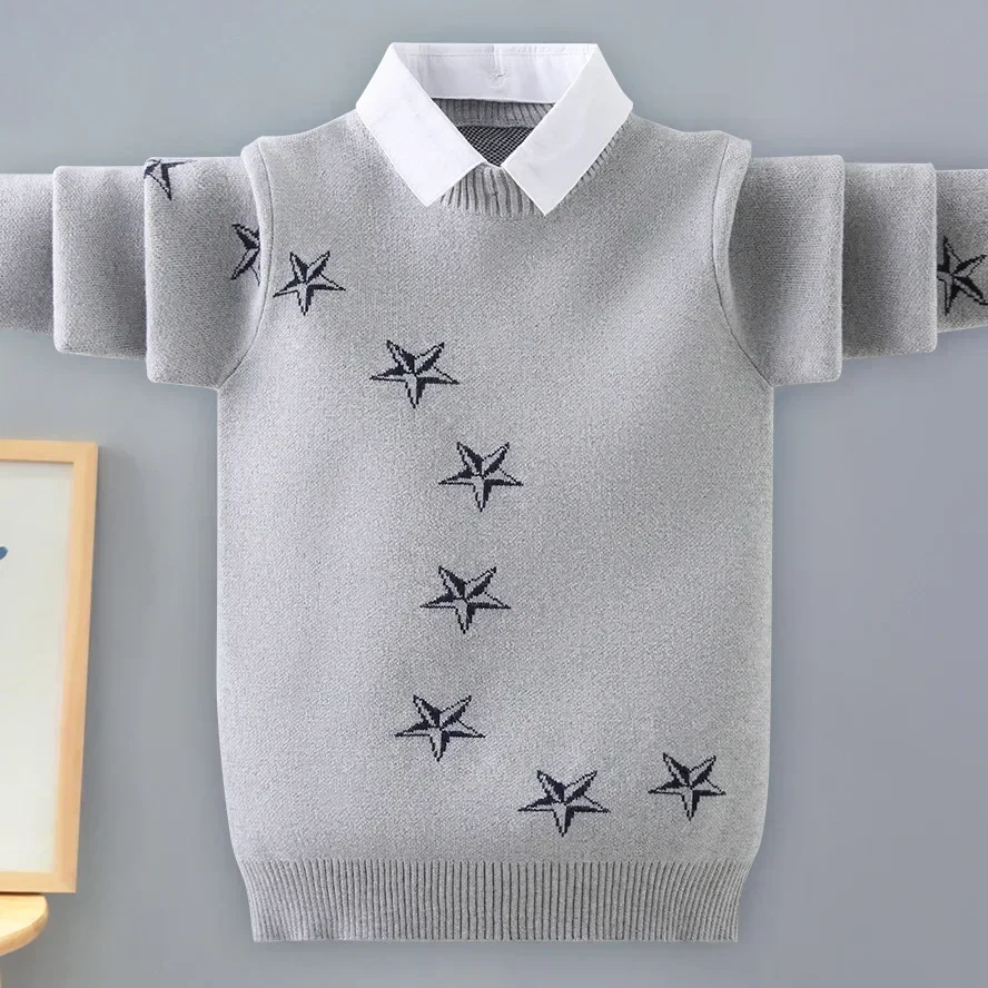Boys Sweater 2025 Autumn Winter Knitted Cotton Children Clothes Fashion Kids Shirt Collar Sweaters for Teen Boy Outerwear Coat
Boys Sweater 2025 Autumn Winter Knitted Cotton Children Clothes Fashion Kids Shirt Collar Sweaters for Teen Boy Outerwear Coat