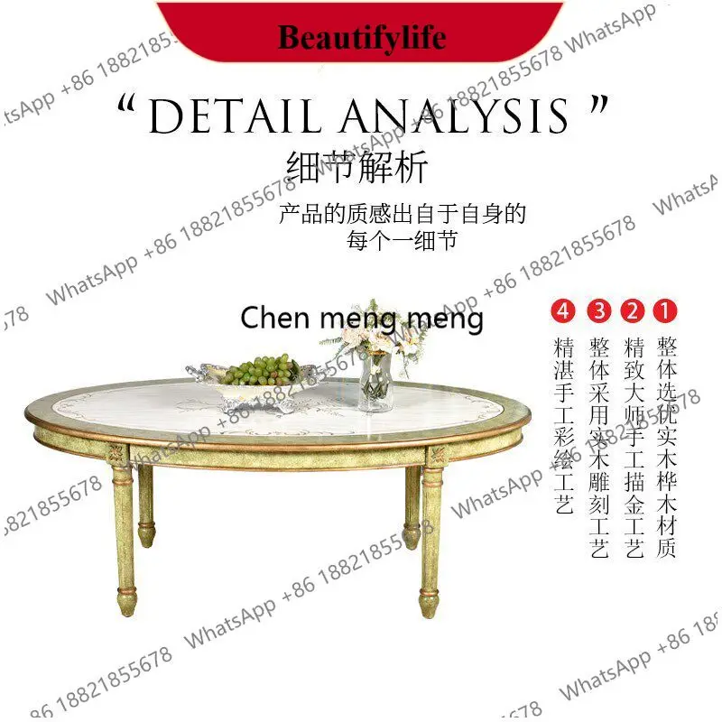 M182 American country coffee table solid wood living room household oval small apartment low tea table
M182 American country coffee table solid wood living room household oval small apartment low tea table