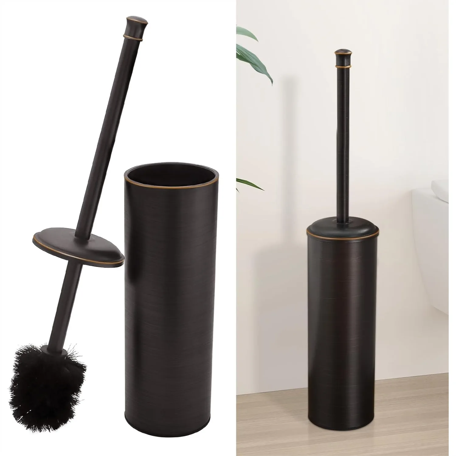 Toilet Brush and Holder Set with 2 Brushes, Long Handle Stainless Steel Scrubber for Bowl Cleaning, Oil Rubbed Bronze
Toilet Brush and Holder Set with 2 Brushes, Long Handle Stainless Steel Scrubber for Bowl Cleaning, Oil Rubbed Bronze