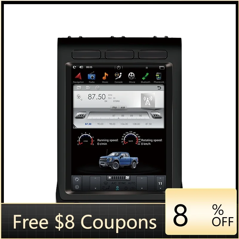 ZAIQU Vertical Screen 12.1inch 4G64G Car Multimedia Navigation for Ford F150 2015/2018
ZAIQU Vertical Screen 12.1inch 4G64G Car Multimedia Navigation for Ford F150 2015/2018