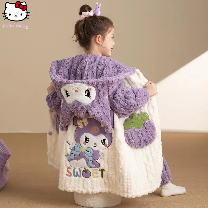 Детские пижамы в стиле аниме Sanrio Cinnamoroll Pochacco Kuromi, утепленное зимнее пальто с капюшоном для девочек, повседневная милая домашняя одежда для родителей и детей
Детские пижамы в стиле аниме Sanrio Cinnamoroll Pochacco Kuromi, утепленное зимнее пальто с капюшоном для девочек, повседневная милая домашняя одежда для родителей и детей