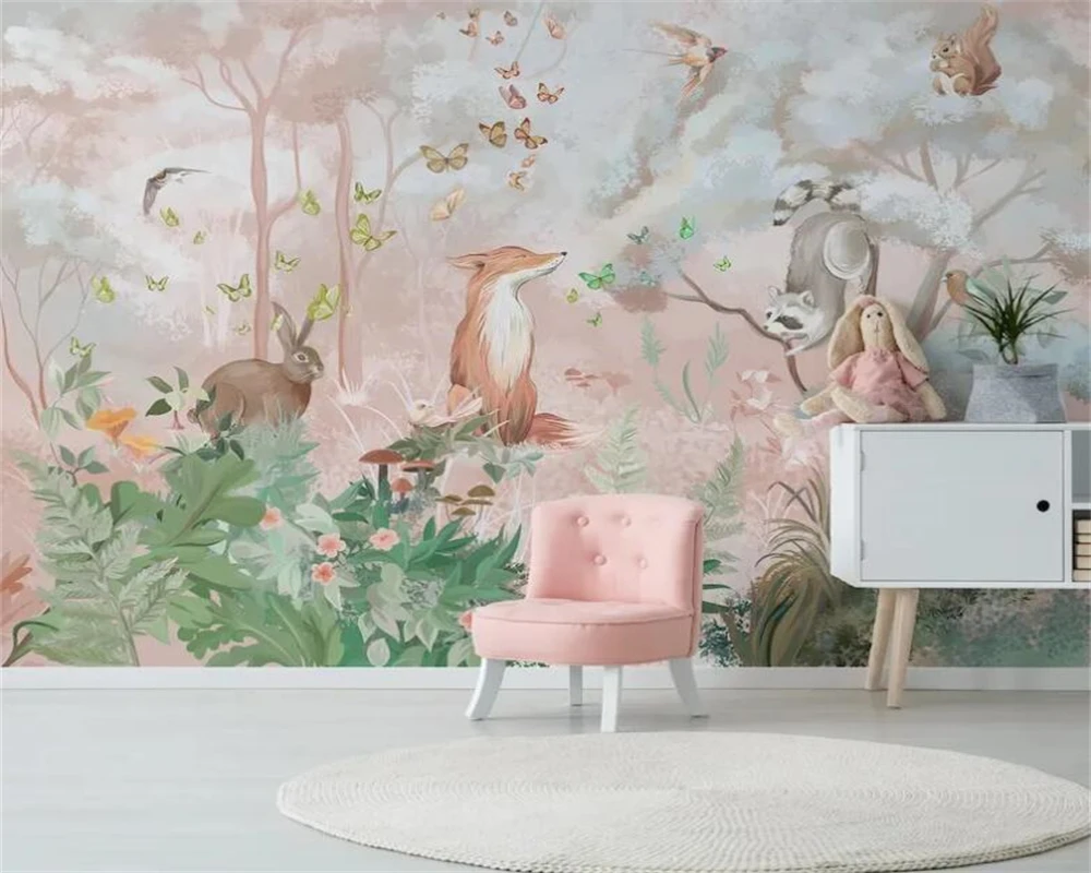 beibehang papier peint Customized modern children's room high-end environmental protection animal plant background wallpaper
beibehang papier peint Customized modern children's room high-end environmental protection animal plant background wallpaper