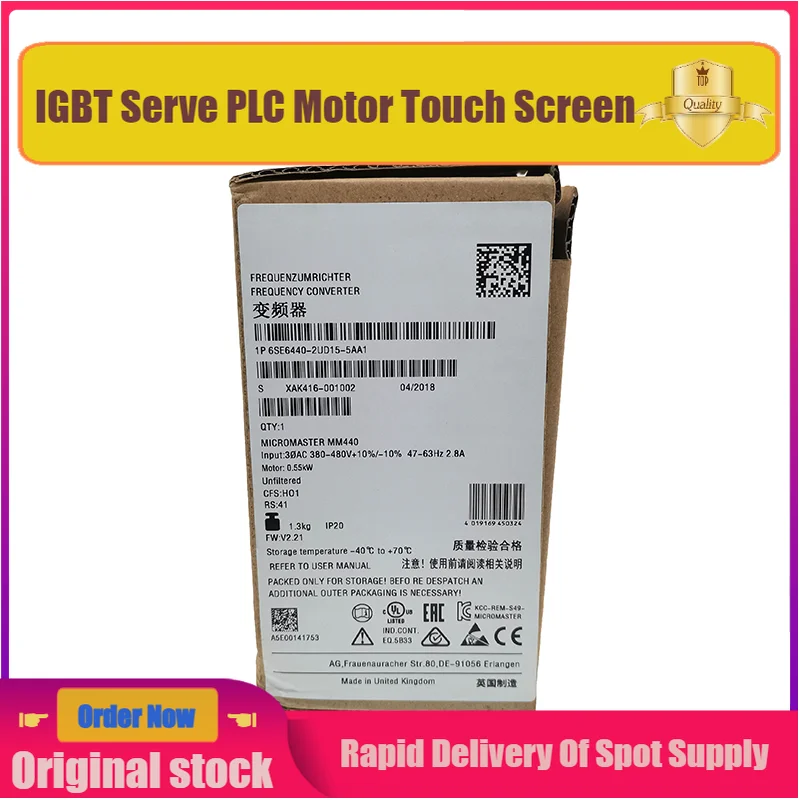 New original 6SE6440-2UD15-5AA1 0.55KW 380-480V inverter 6SE64402UD155AA1 without filter spot
New original 6SE6440-2UD15-5AA1 0.55KW 380-480V inverter 6SE64402UD155AA1 without filter spot