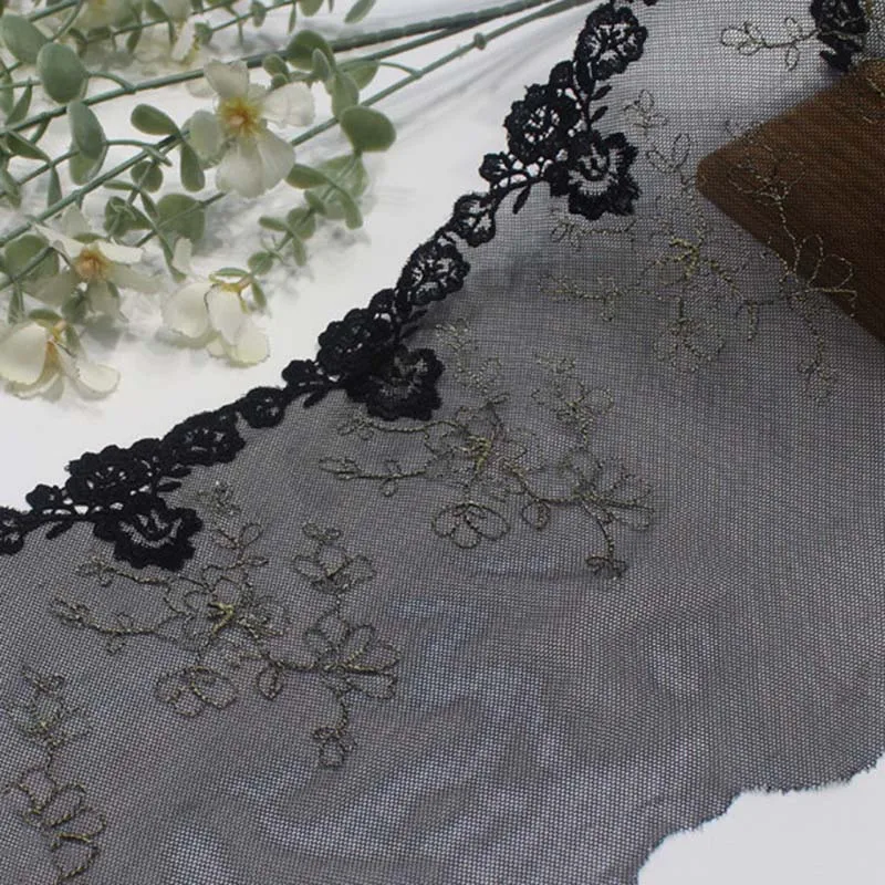 60Yards Black Embroidered Tulle Lace Trimmings Dress Laces Fabric Sewing Girl Lingerie Underwear Crafts Material
60Yards Black Embroidered Tulle Lace Trimmings Dress Laces Fabric Sewing Girl Lingerie Underwear Crafts Material