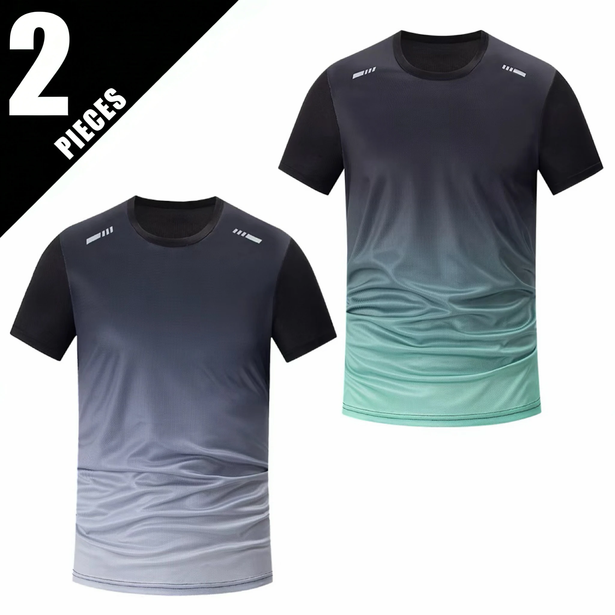 2-Piece Men's Short Sleeved Gradient Spring/Summer T-Shirt Fashionable Quick Drying Sports Running Versatile Comfortable Home
2-Piece Men's Short Sleeved Gradient Spring/Summer T-Shirt Fashionable Quick Drying Sports Running Versatile Comfortable Home