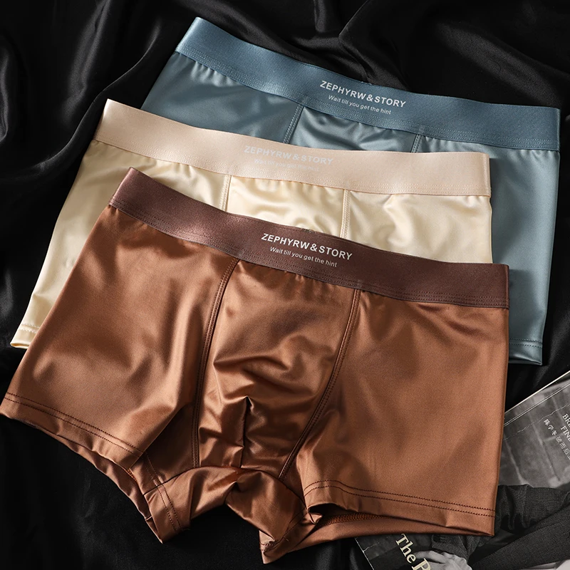 3-pack luxury ice silk satin men's boxers youth sports men's underwear breathable fashionable boxers solid color cool underpants
3-pack luxury ice silk satin men's boxers youth sports men's underwear breathable fashionable boxers solid color cool underpants