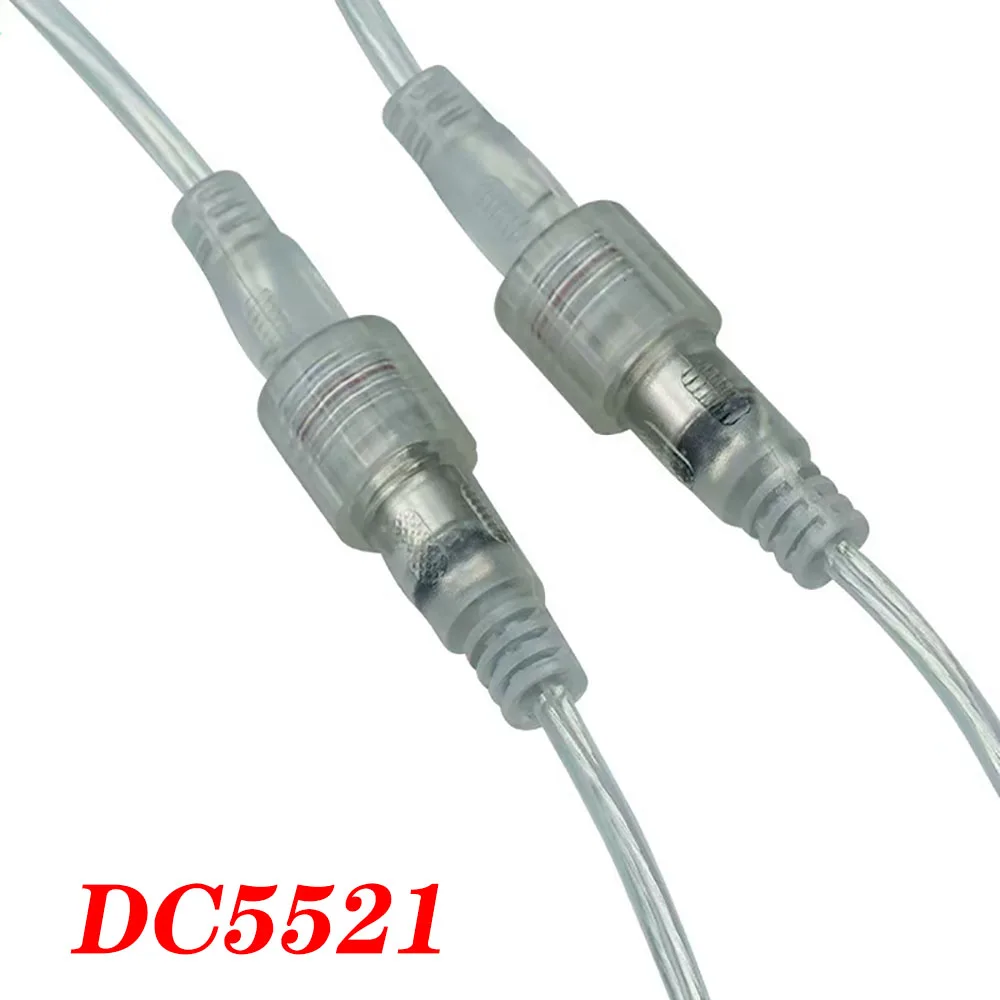 LED strip light with transparent male female DC power adapter tail fiber 5.5x2.1mm 12V with nut socket connector extension cord
LED strip light with transparent male female DC power adapter tail fiber 5.5x2.1mm 12V with nut socket connector extension cord
