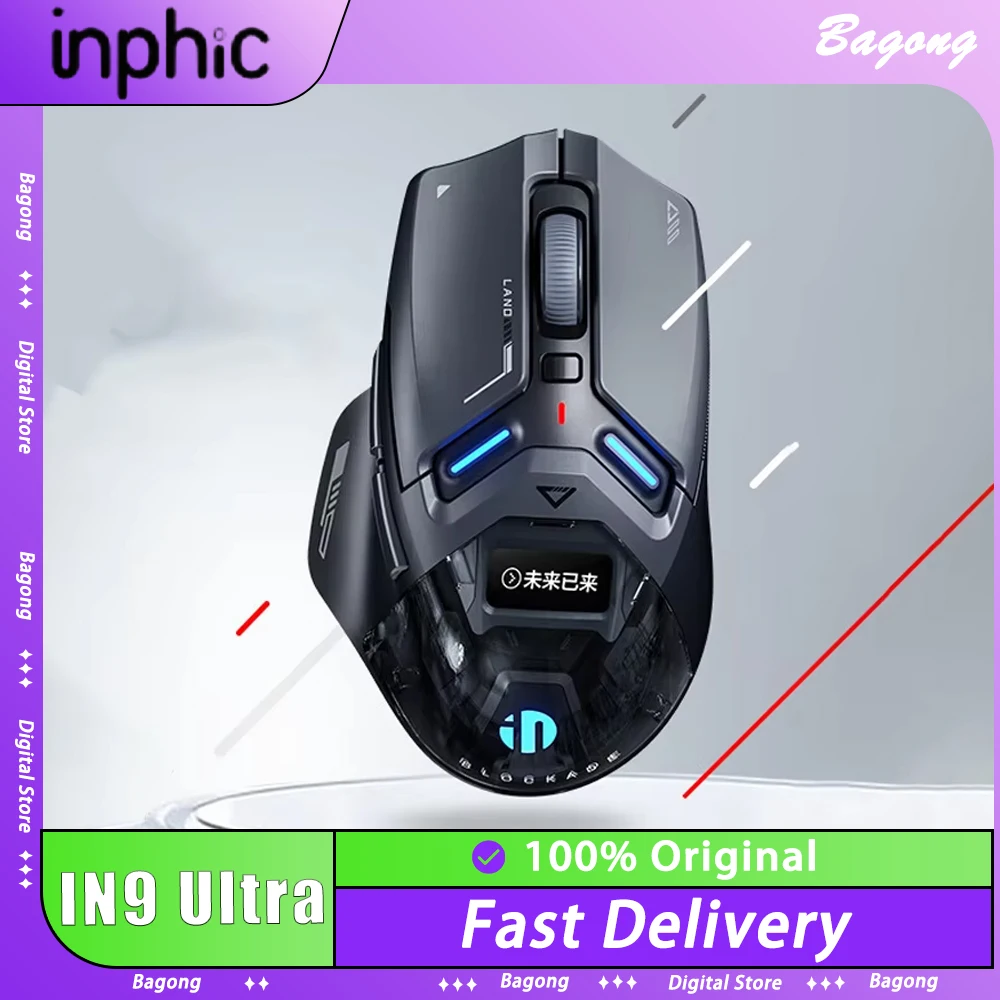 INPHIC IN9 Ultra Беспроводная мышь, трехрежимная игровая мышь Paw3950, 8000 Гц, мышь с низкой задержкой и встряхиванием, аксессуар для ПК для геймеров
INPHIC IN9 Ultra Беспроводная мышь, трехрежимная игровая мышь Paw3950, 8000 Гц, мышь с низкой задержкой и встряхиванием, аксессуар для ПК для геймеров