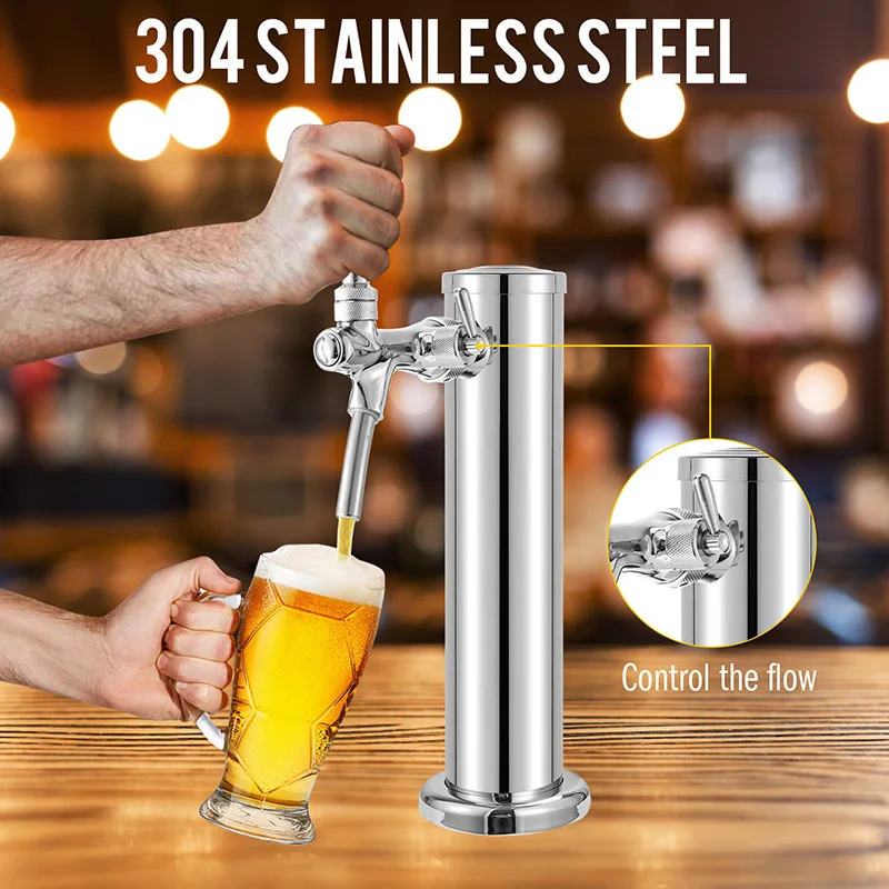 Beer Tower 1/2/3 Faucet Beer Kegerator Dispenser 3-Inch Column Homebrew Draft Beer Dispensing with Complete Installation Kit
Beer Tower 1/2/3 Faucet Beer Kegerator Dispenser 3-Inch Column Homebrew Draft Beer Dispensing with Complete Installation Kit
