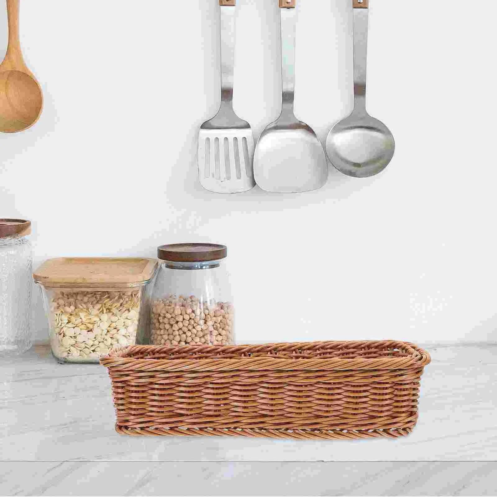 Cutlery Storage Basket Tableware Holder Plastic Rattan Woven Baskets Knife Fork Spoon Chopsticks ganizer Kitchen Shelf Container
Cutlery Storage Basket Tableware Holder Plastic Rattan Woven Baskets Knife Fork Spoon Chopsticks ganizer Kitchen Shelf Container