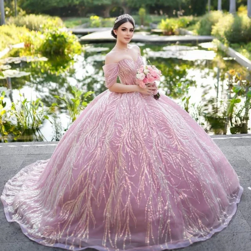 Розовое платье для церемонии Quinceanera с кружевом, открытыми плечами, пайетками, кристаллами и бисерной отделкой, платья для церемонии Quinceanera. Индивидуальный заказ
Розовое платье для церемонии Quinceanera с кружевом, открытыми плечами, пайетками, кристаллами и бисерной отделкой, платья для церемонии Quinceanera. Индивидуальный заказ